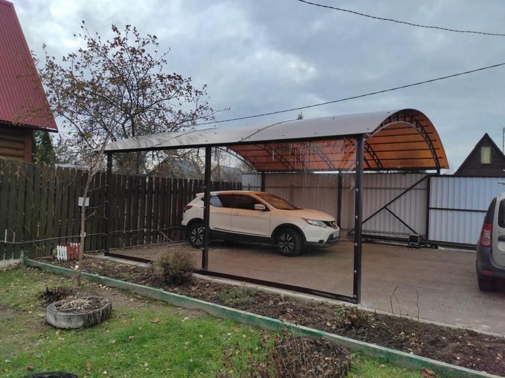Прозрачные шторы ПВХ для навеса под автомобиль в Клетне